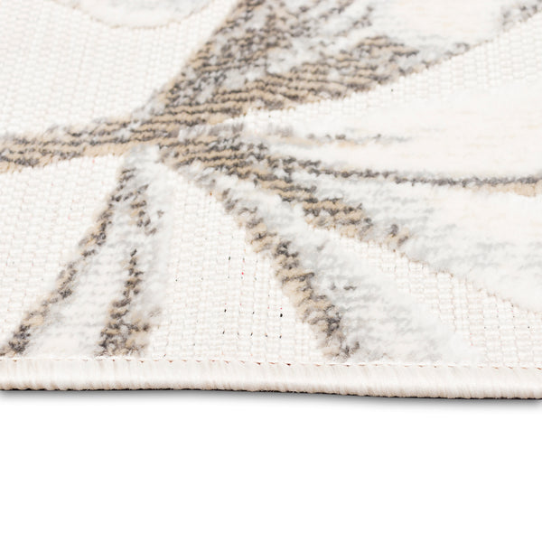 Trans-Ocean Liora Manne Canyon Tropical Leaf Casual Indoor/Outdoor Power Loomed 87% Polypropylene/13% Polyester Rug Ivory 7'8" x 9'10"