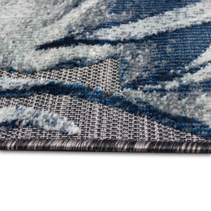 Trans-Ocean Liora Manne Canyon Tropical Leaf Casual Indoor/Outdoor Power Loomed 87% Polypropylene/13% Polyester Rug Charcoal 7'8" x 9'10"