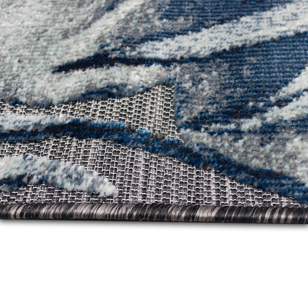 Trans-Ocean Liora Manne Canyon Tropical Leaf Casual Indoor/Outdoor Power Loomed 87% Polypropylene/13% Polyester Rug Charcoal 7'8" x 9'10"