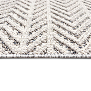 Trans-Ocean Liora Manne Dunes Chevron Casual Indoor/Outdoor Power Loomed 90% Polypropylene/10% Polyester Rug Silver 8'6" x 13'