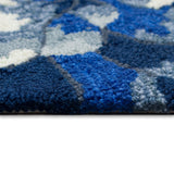 Trans-Ocean Liora Manne Frontporch Mum Novelty Indoor/Outdoor Hand Tufted 80% Polyester/20% Acrylic Rug Blue 5' Round
