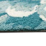 Trans-Ocean Liora Manne Frontporch Mum Novelty Indoor/Outdoor Hand Tufted 80% Polyester/20% Acrylic Rug Aqua 5' Round