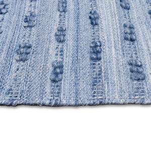 Trans-Ocean Liora Manne Hudson Bubble Stripe Casual Indoor/Outdoor Hand Woven 100% Solution Dyed Polyester Rug Blue 8'3" x 11'6"