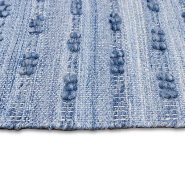 Trans-Ocean Liora Manne Hudson Bubble Stripe Casual Indoor/Outdoor Hand Woven 100% Solution Dyed Polyester Rug Blue 8'3" x 11'6"