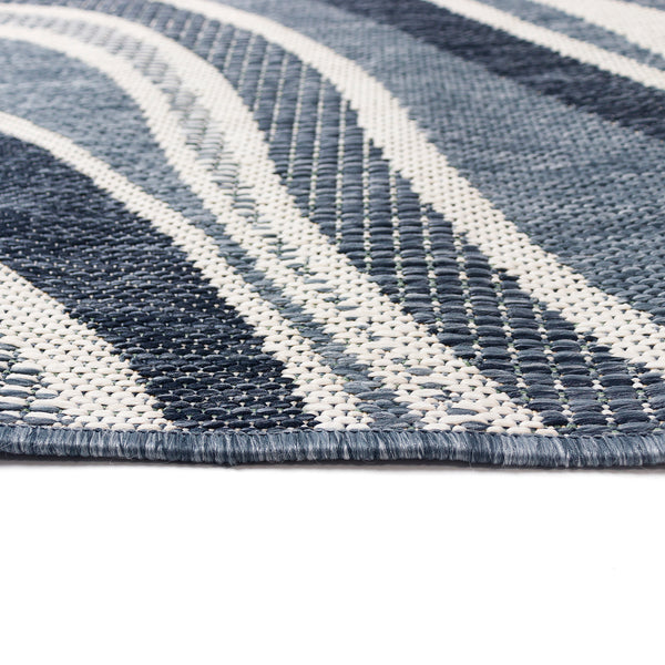 Trans-Ocean Liora Manne Malibu Waves Casual Indoor/Outdoor Power Loomed 88% Polypropylene/12% Polyester Rug Navy 7'10" x 9'10"
