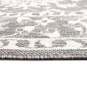 Trans-Ocean Liora Manne Malibu Kashan Casual Indoor/Outdoor Power Loomed 88% Polypropylene/12% Polyester Rug Silver 7'10" x 9'10"