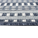 Trans-Ocean Liora Manne Malibu Etched Border Casual Indoor/Outdoor Power Loomed 88% Polypropylene/12% Polyester Rug Navy 7'10" x 9'10"
