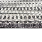 Trans-Ocean Liora Manne Malibu Etched Border Casual Indoor/Outdoor Power Loomed 88% Polypropylene/12% Polyester Rug Charcoal 7'10" x 9'10"