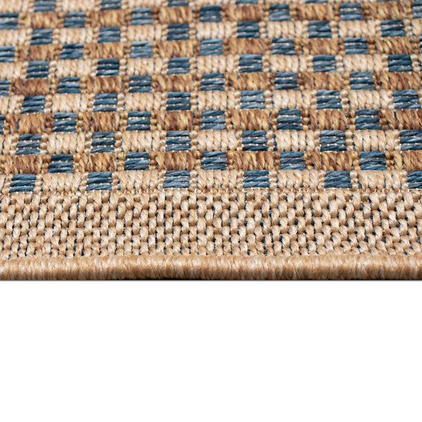 Trans-Ocean Liora Manne Monterey Basket  Indoor/Outdoor Power Loomed 91% Polypropylene/9% Polyester Rug Blue 7'10" x 9'10"