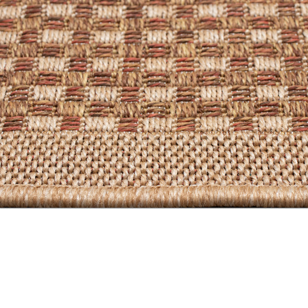 Trans-Ocean Liora Manne Monterey Basket  Indoor/Outdoor Power Loomed 91% Polypropylene/9% Polyester Rug Terracotta 7'10" x 9'10"