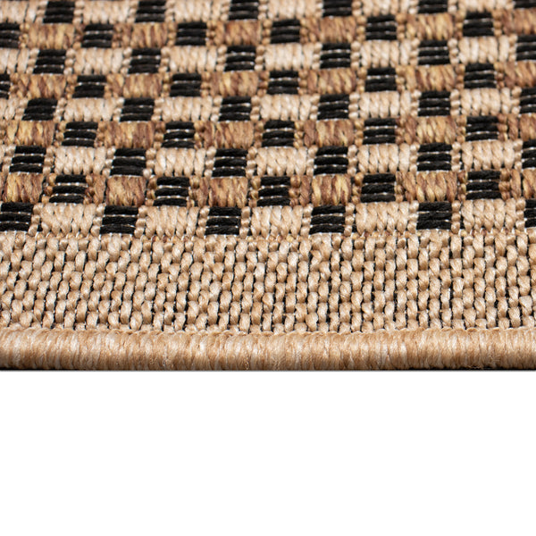 Trans-Ocean Liora Manne Monterey Basket  Indoor/Outdoor Power Loomed 91% Polypropylene/9% Polyester Rug Black 7'10" x 9'10"