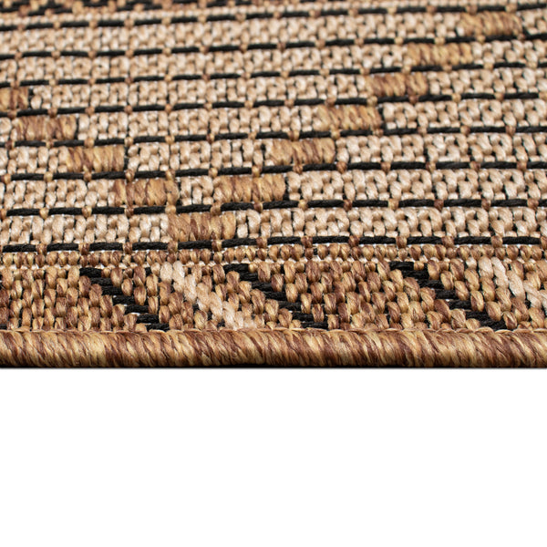 Trans-Ocean Liora Manne Monterey Delicate Diamond  Indoor/Outdoor Power Loomed 91% Polypropylene/9% Polyester Rug Black 7'10" x 9'10"