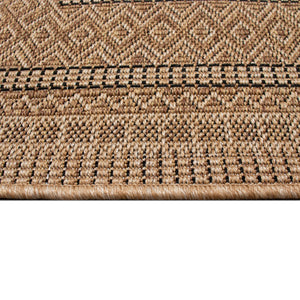 Trans-Ocean Liora Manne Monterey Diamond Border  Indoor/Outdoor Power Loomed 91% Polypropylene/9% Polyester Rug Natural 7'10" x 9'10"