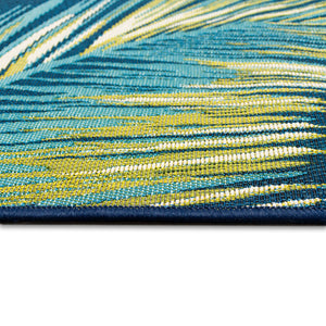 Trans-Ocean Liora Manne Marina Palm Border Casual Indoor/Outdoor Power Loomed 75% Polypropylene/25% Polyester Rug Navy 8'10" x 11'9"