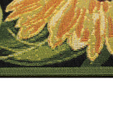 Trans-Ocean Liora Manne Marina Sunflowers Casual Indoor/Outdoor Power Loomed 75% Polypropylene/25% Polyester Rug Black 8'10" x 11'9"