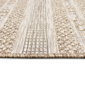 Trans-Ocean Liora Manne Orly Stripe Casual Indoor/Outdoor Power Loomed 100% Polypropylene Rug Natural 7'10" x 9'10"