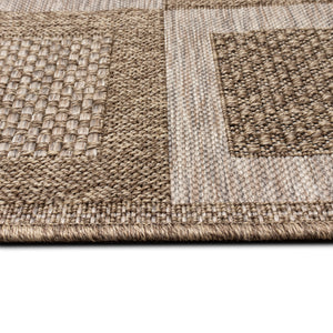Trans-Ocean Liora Manne Orly Squares Casual Indoor/Outdoor Power Loomed 100% Polypropylene Rug Natural 7'10" x 9'10"