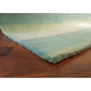 Trans-Ocean Liora Manne Piazza Stripes Contemporary Indoor Hand Tufted 100% Wool Pile Rug Sea Breeze 8'3" x 11'6"