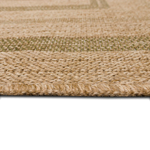 Trans-Ocean Liora Manne Sahara Multi Border Casual Indoor/Outdoor Power Loomed 91% Polypropylene/9% Polyester Rug Green 7'10" x 9'10"