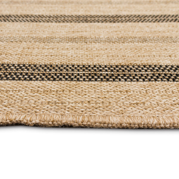 Trans-Ocean Liora Manne Sahara Multi Border Casual Indoor/Outdoor Power Loomed 91% Polypropylene/9% Polyester Rug Natural 7'10" x 9'10"