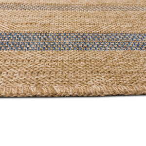 Trans-Ocean Liora Manne Sahara Multi Border Casual Indoor/Outdoor Power Loomed 91% Polypropylene/9% Polyester Rug Navy 7'10" x 9'10"