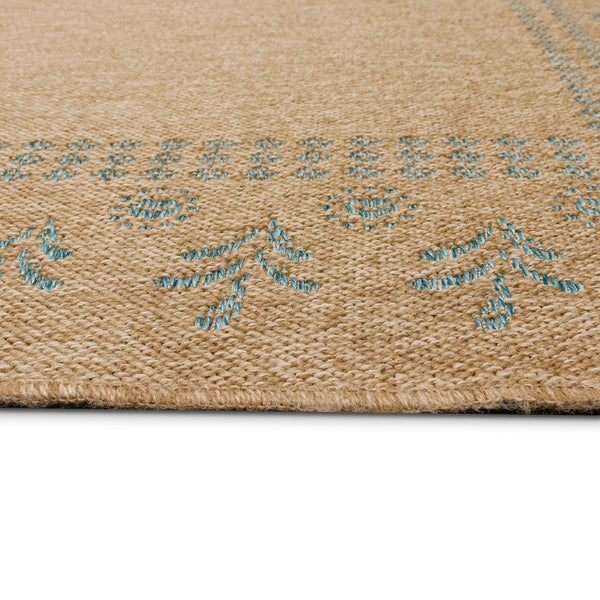 Trans-Ocean Liora Manne Sahara Block Print Border Casual Indoor/Outdoor Power Loomed 91% Polypropylene/9% Polyester Rug Aruba 7'10" x 9'10"