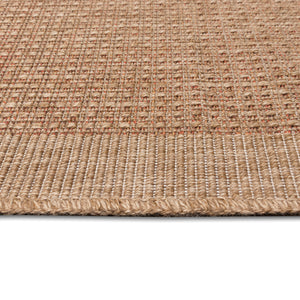 Trans-Ocean Liora Manne Sahara Texture Border Casual Indoor/Outdoor Power Loomed 91% Polypropylene/9% Polyester Rug Terracotta 7'10" x 9'10"