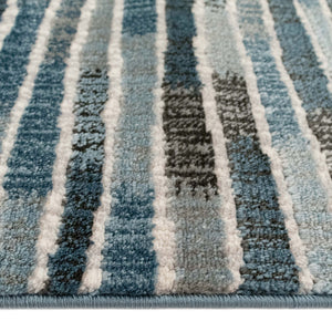 Trans-Ocean Liora Manne Soho Stripe Contemporary Indoor Power Loomed 80% Polypropylene/20% Polyester Rug Blue 8'10" x 11'9"
