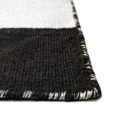 Trans-Ocean Liora Manne Sorrento Rugby Stripe Classic Indoor/Outdoor Hand Woven 100% Polyester Rug Black 8'3" x 11'6"