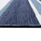 Trans-Ocean Liora Manne Sorrento Boat Stripe Classic Indoor/Outdoor Hand Woven 100% Polyester Rug Navy 8'3" x 11'6"
