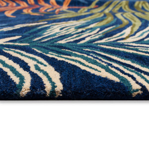 Trans-Ocean Liora Manne Tivoli La Palma Contemporary Indoor Hand Tufted 100% Wool Pile Rug Navy 8'3" x 11'6"