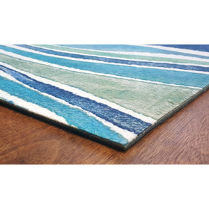 Trans-Ocean Liora Manne Visions III Wave Contemporary Indoor/Outdoor Handmade 100% Polyester Rug Ocean 8' x 10'