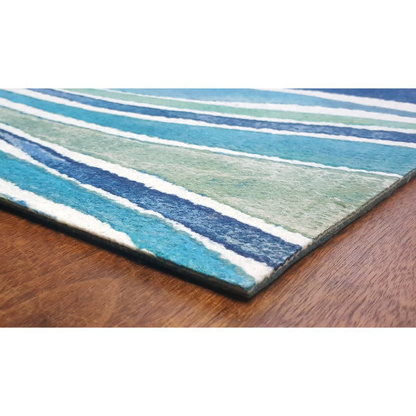 Trans-Ocean Liora Manne Visions III Wave Contemporary Indoor/Outdoor Handmade 100% Polyester Rug Ocean 8' x 10'