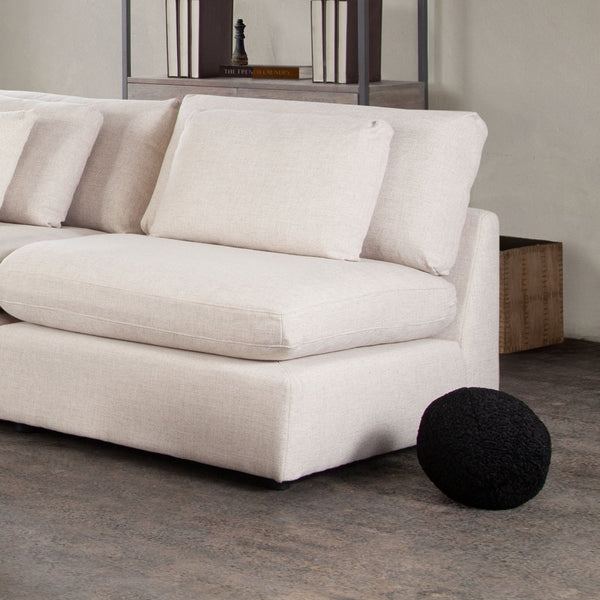 Set of (2) 10" Round Accent Pillows in Black Faux Sheepskin by Diamond Sofa