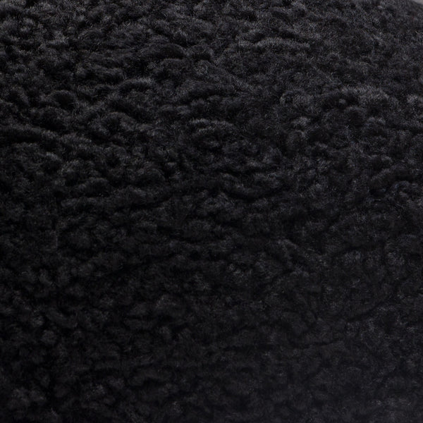 Set of (2) 10" Round Accent Pillows in Black Faux Sheepskin by Diamond Sofa