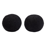 Set of (2) 10" Round Accent Pillows in Black Faux Sheepskin by Diamond Sofa