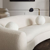 Set of (2) 10" Round Accent Pillows in White Faux Sheepskin by Diamond Sofa