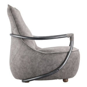 Moe's Home Carlisle Club Chair Grey Velvet