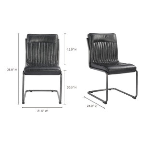 Ansel Dining Chair Onyx Black Leather-M2