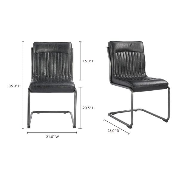 Ansel Dining Chair Onyx Black Leather-M2