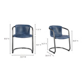 Freeman Dining Chair Kaiso Blue Leather -M2