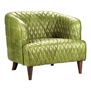 Moe's Home Magdelan Tufted Leather Arm Chair Emerald