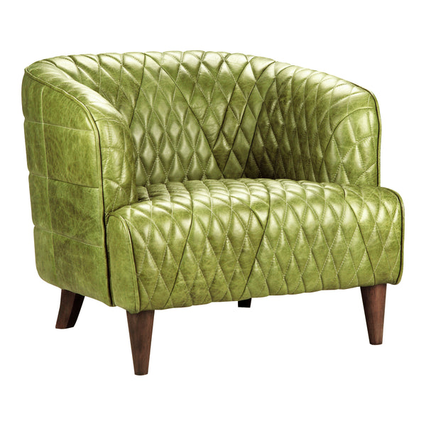 Moe's Home Magdelan Tufted Leather Arm Chair Emerald