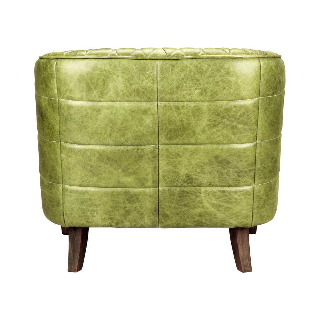 Moe's Home Magdelan Tufted Leather Arm Chair Emerald