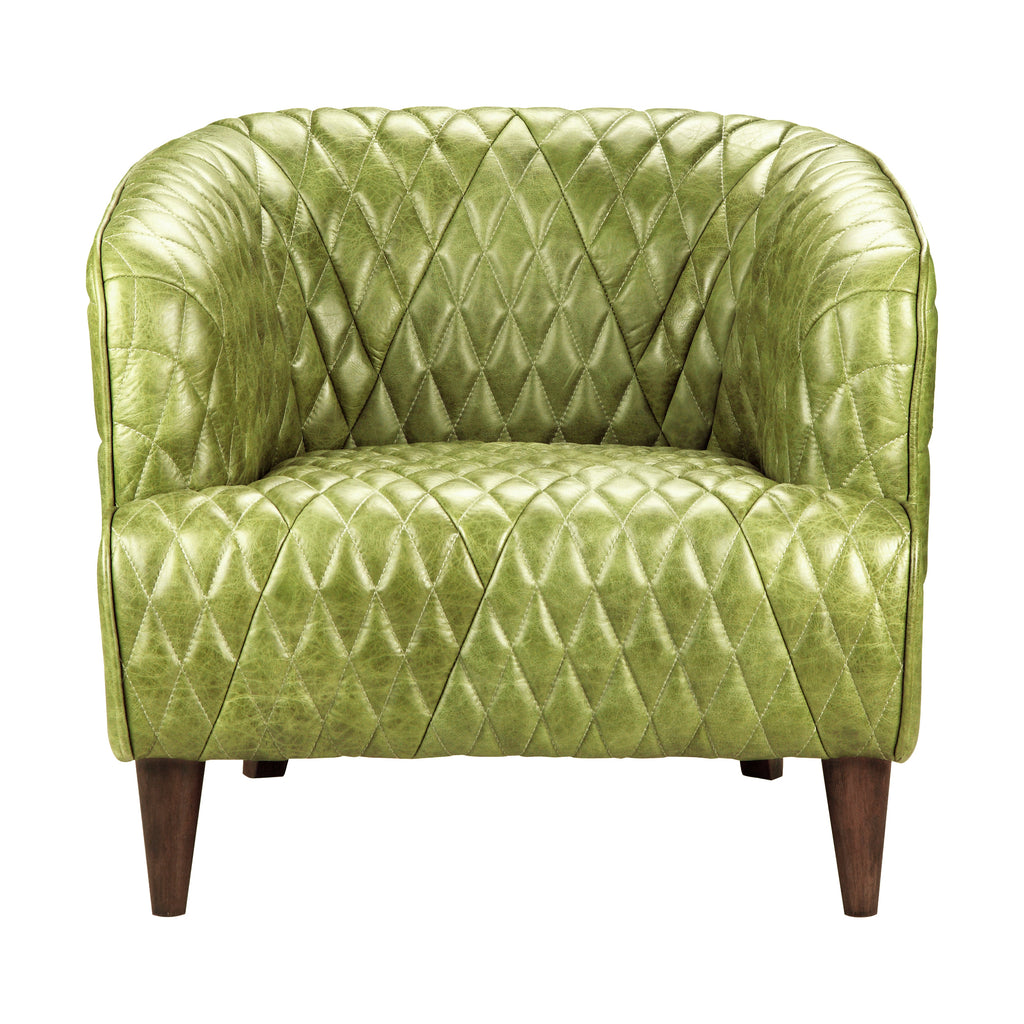 Moe's Home Magdelan Tufted Leather Arm Chair Emerald