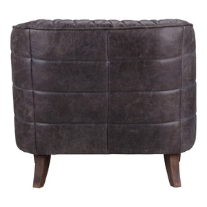 Moe's Home Magdelan Tufted Leather Arm Chair Antique Ebony