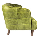 Moe's Home Magdelan Tufted Leather Sofa Emerald