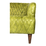 Moe's Home Magdelan Tufted Leather Sofa Emerald