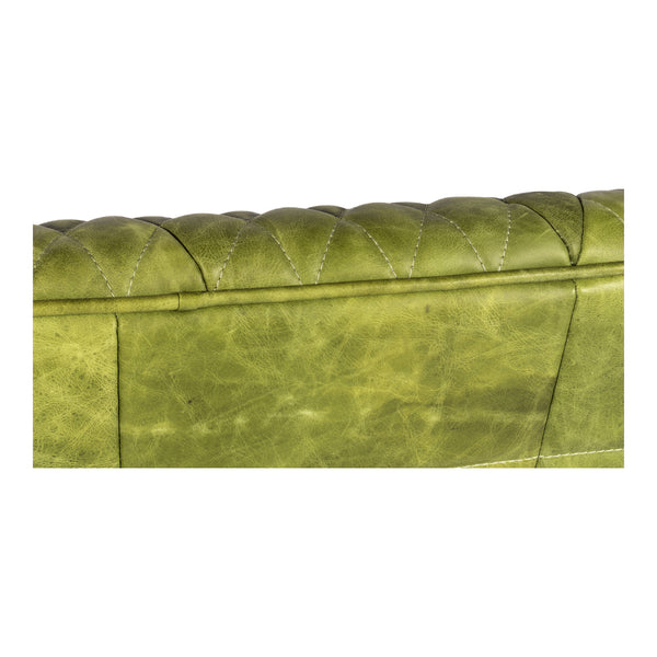 Moe's Home Magdelan Tufted Leather Sofa Emerald