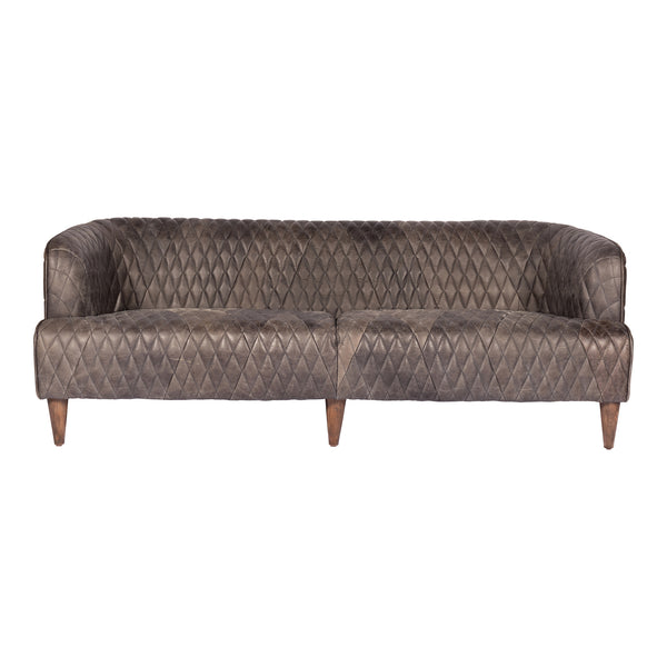 Moe's Home Magdelan Tufted Leather Sofa Antique Ebony